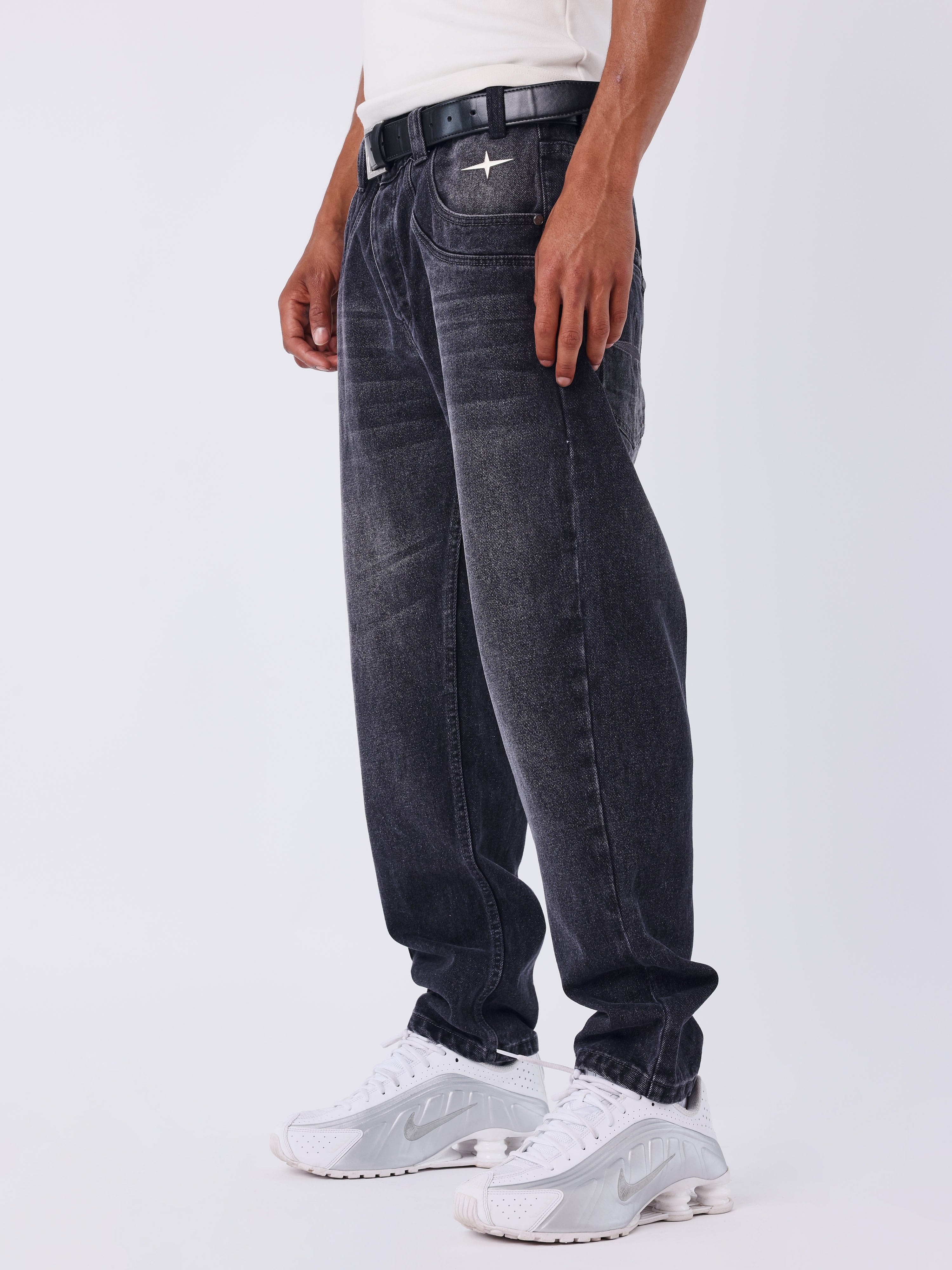 Slim fit black washed denim jeans